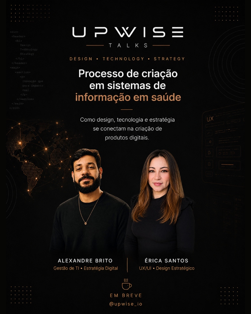 UPWISE Talks Podcast Banner com Alexandre Brito e Érica Santos